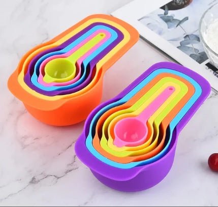 6 Pcs Plastic Measuring Spoon Set – Colorful Kitchen Baking Tools