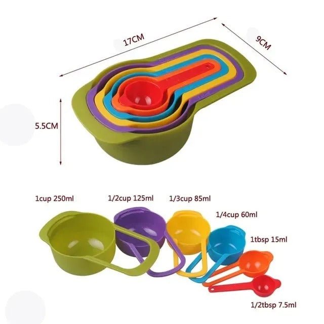 6 Pieces Measuring Spoons & Cups Set with Scale – Kitchen Baking Tools