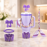 Cute Bow Tumbler Decoration Kit, 40oz Tumblers Accessory Kit, Aesthetic Bow Tumbler Accessory Bundle