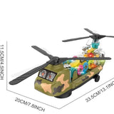 Twin Fan Helicopter Light Toy, Musical Transparent Helicopter With Light, Battery Operated Airplane Vehicle Toy