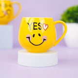 Emoji Ceramic Coffee Mug, Kids Emoji Mug with Lid