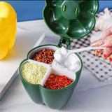 4 In 1 Plastic Capsicum Shape Seasoning Container, Vegetable Shaped Spice Jar Container, Plastic 4 Compartments Seasoning Jar
