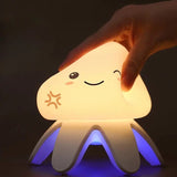 Jellyfish Night Light, Music Clapping Small Night Light, Color Changing Nursery Night Light with Remote Control, Rechargeable LED Jellyfish Lamp, Tap Control with Music Night Lights for Kids Room