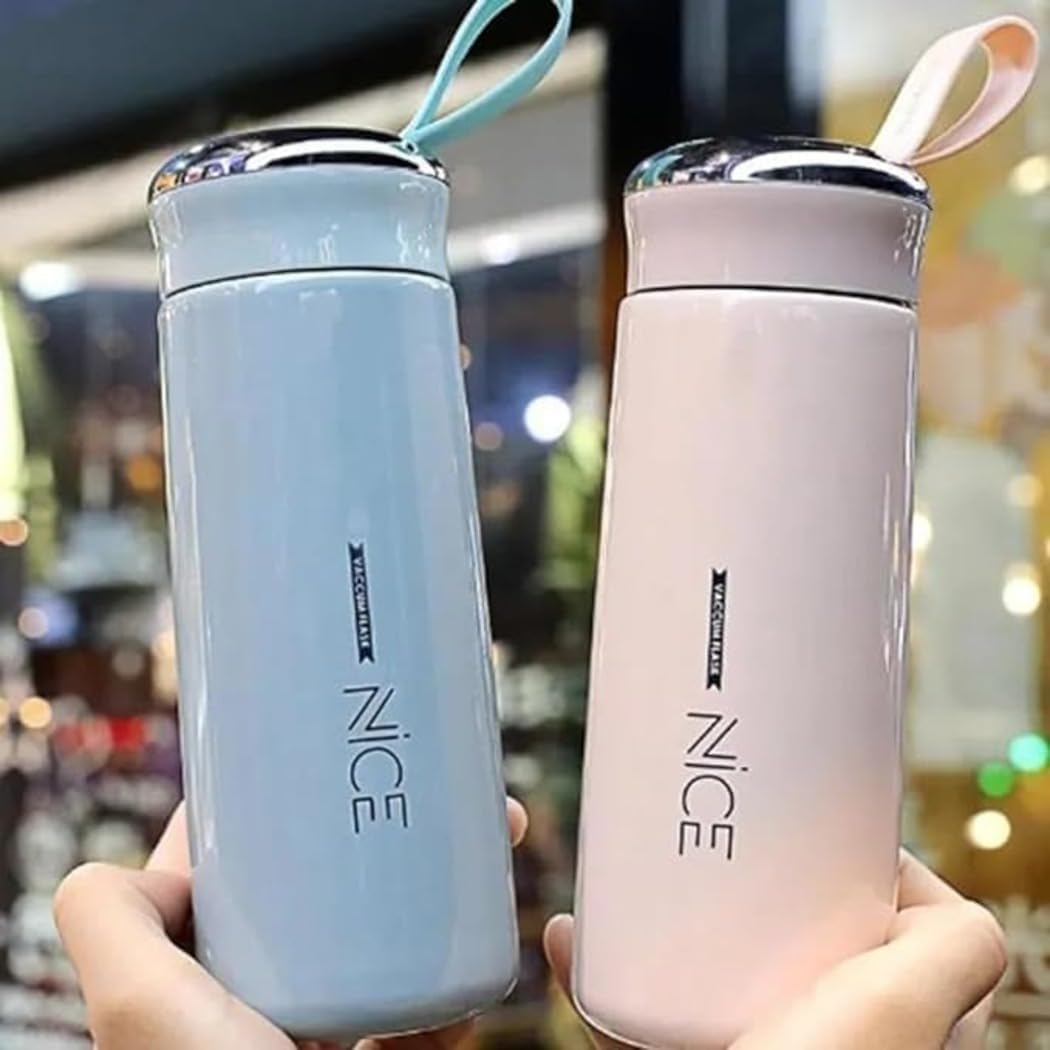 Nice Vacuum Insulated Water Bottle - Leak Proof BPA Free Flask for School Office Travel Gym - 400ML