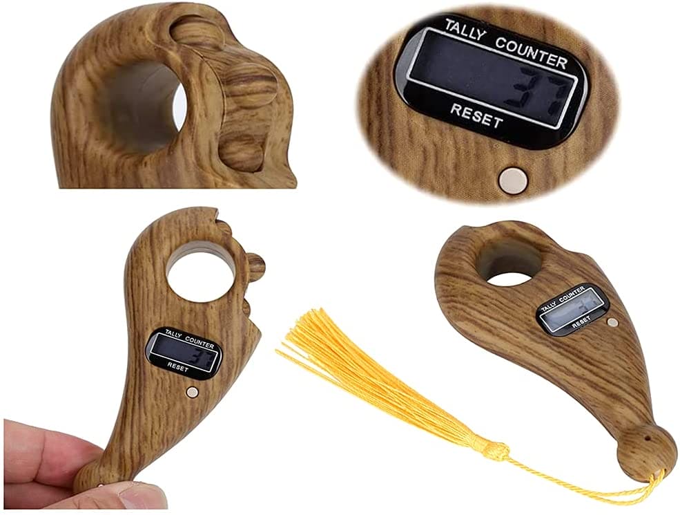 Rotating Prayer Beads With Digital Counter Portable Digital Finger Tasbeeh, Prayer Digital Tasbih For Meditation Relaxation, Portable Prayer Beads Counter