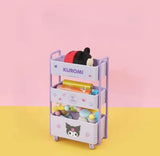 3 Tier Kawaii Mini Rolling Cart, Cute Desktop Sundry Storage Box, Mini Desktop Decorations Trolley