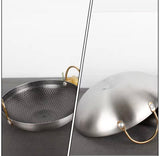 Stainless Steel Double Ear Cooking Pan, Multipurpose Kitchen Cooking Pan, Kitchen Gadgets