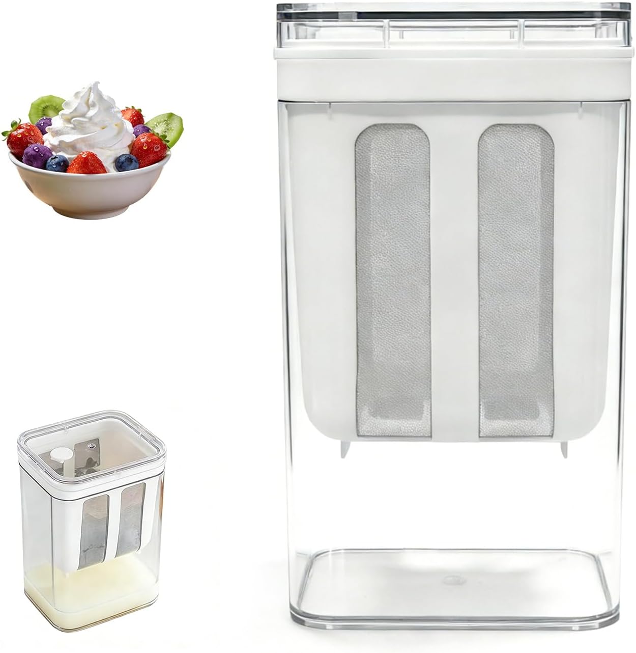 Fine Mesh Stainless Steel Greek Yogurt Strainer with Lid