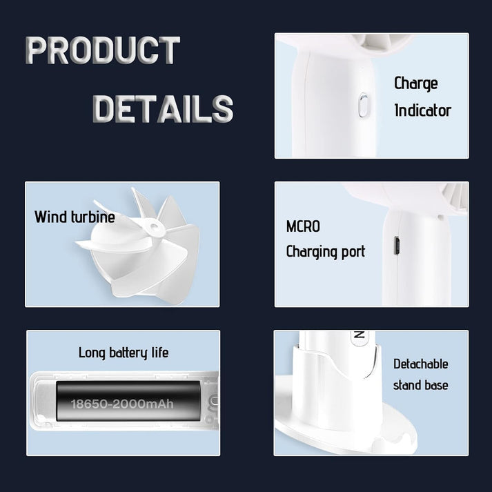 T10 Mini Turbo Fan USB Rechargeable Hand Fan