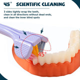 3-Sided Care Toothbrush for Kids & Adults – Soft Bristle 360° Deep Cleaning Toothbrush with Tongue Cleaner