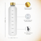 1L Frosted Time Marker Water Bottle – BPA Free Leakproof Gym Bottle