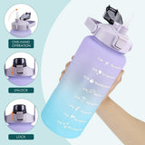 3PCS Motivational Water Bottle Set with Straw & Time Marker – 300ml, 900ml & 2000ml BPA Free Leakproof Bottles