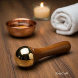 Kansa Wand Facial & Body Massager | Teak Wood Ayurvedic Massage Tool