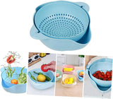 360° Rotation Double Drain Basket – Detachable Colander & Mixing Bowl