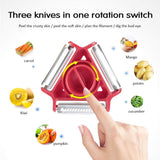 3 in 1 Rotatory Peeler, Multifunctional Vegetable Slicer