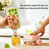 2-in-1 Ice Cube Tray Water Bottle 500ml | Portable Ice Maker Bottle with Straw
