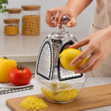 4 In 1 Kitchen Grater with Storage Box, Multi Sided Vegetable And Cheese Grater, All In One Cheese Shredder with Container, Manual Cheese And Vegetable Grater