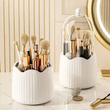 Wave Makeup Brush Organizer, Starry 360° Rotating Makeup Organizer, Cosmetic Organizer Bucket with Visible Cover, Desktop Makeup Brush Storage Bucket, Multifunctional Desktop Stationary Organizer, Dustproof Rotating Makeup Brush Holder