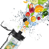 Aqua Time Infuser Water Bottle, 1L Time Tracker Bottle With Cleaning Brush, Acrylic Detox Sports Water Bottle, Triton Sports Bottle with Flip Top Lid, Fruity infusing Water Bottles for Women & Men -