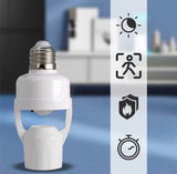 Smart Motion Sensor Bulb Holder, Auto On/Off Light Socket Adapter, Motion Sensor Light Bulb Socket Adapter, Smart Bulb Holder with Motion Detection
