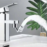 Universal Splash Filter Faucet, 720° Swivel Faucet Spray Head, Rotatable Extension Faucet Filter Nozzle, Kitchen Bathroom Pressurized Extension Foaming Faucet, Swivel Sink Chrome Faucet Aerator for Face, Eyewash, and Gargle