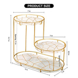 3-Tier Golden Vanity Stand – Elegant Makeup & Jewelry Organizer
