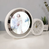 Blank Magic Mirror Clock, Sublimation Alarm Clock with LED Light, Classic Home Frame Clock Decor, Multifunctional Table Clock, Desktop Watch With Home Image, Photo Frame with Clock & LED Home Decor