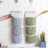 3 Pocket Hanging Storage Bag, Wall Pocket Hanging Holder, Multipurpose Sundry Storage Pocket, Linen Bathroom Toiletry Home Decor Hanging Bag, Creative Cotton And Linen Waterproof Storage Hanging Bag, Wardrobe Door Hanging Storage Bag