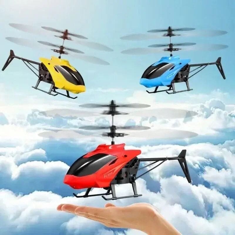Mini RC Helicopter, 2Ch Electric Rc Flying Toy, Plastic Flashing Light Plane Toy, Mini Drone Flying Helicopter, Rechargeable Hand-Sensing Drone Copter Toy, Realistic Indoor Outdoor RC Helicopter Toy