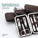 7 In 1 Manicure Kit, Carbon Steel Professional Pedicure Kit, Nail Scissors Grooming Kit with Leather Travel Case, Men Women Manicure Pedicure Kit, Nail Care Tool For Home Use