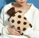 Large Capacity Hot Water Bottle With Plush Cover, Reusable Warm Water Bag Cover, Explosion Proof Water Bottle Cover