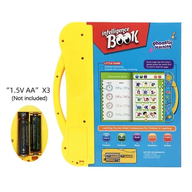 Kids Intelligence Book, English Learning Computer Machine, Kids Study Voice Electronic Book, Smart Baby Language E Book, Kids Intelligence Book Sound Book for Children, English Letters & Words Learning Book, Fun Educational Toys