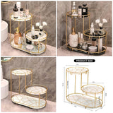 3-Tier Golden Vanity Stand – Elegant Makeup & Jewelry Organizer