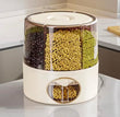 6 Grid Food Grain Storage Container, Kitchen Storage Bucket, 6 Grid Rice Dispenser, Rotating Cereal Container