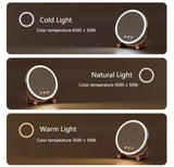Round Shape Desktop LED Makeup Mirror, Vanity Table Mirror, Magnifying Cosmetic Mirror,  Adjustable Touch Dimmer Table Makeup Mirrors