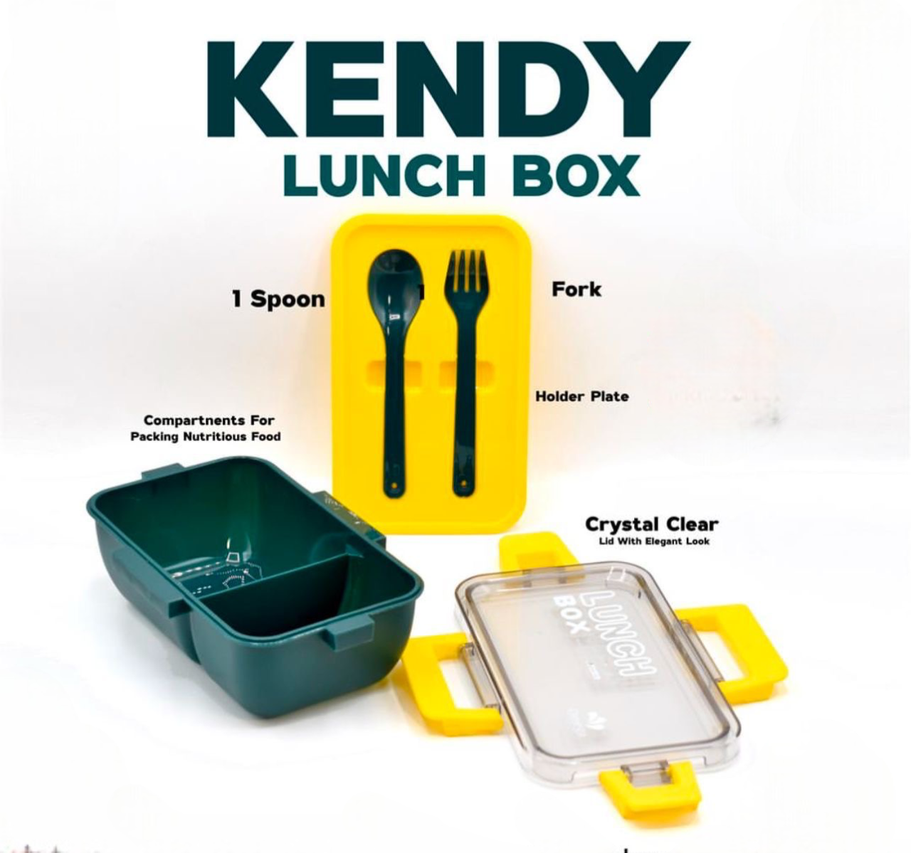 Portable Rectangle Lunch Box With Spoon And Fork, Kids School Lunch Box, Multipurpose Durable Food Case, Snack Food Storage Container