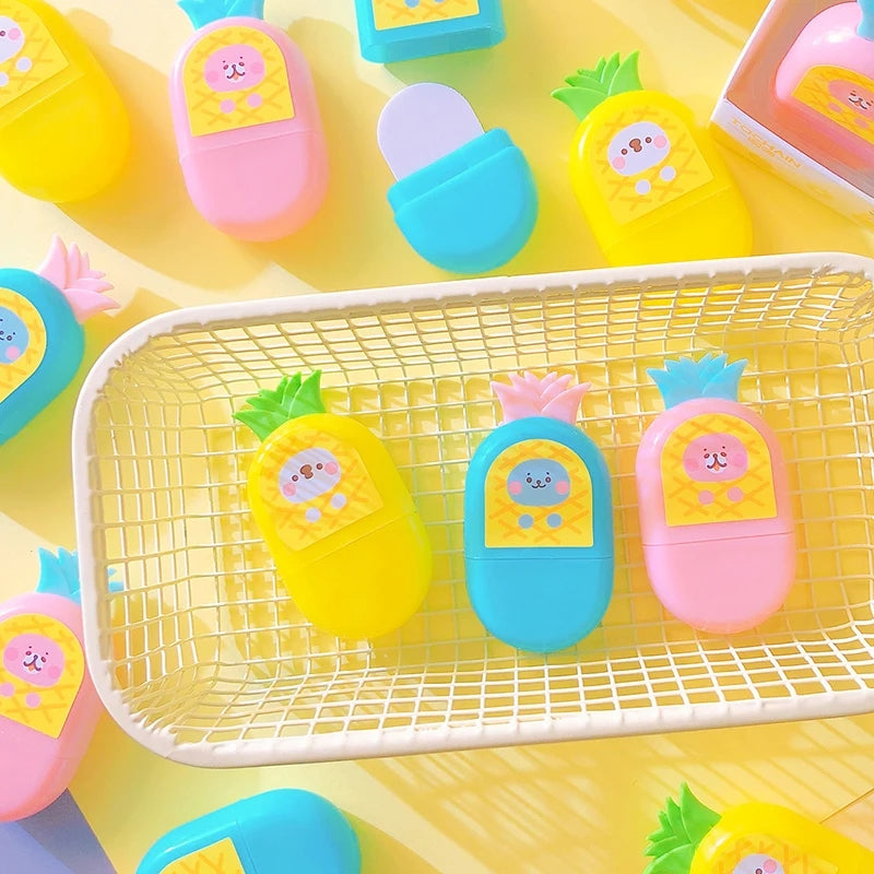 Cute Pineapple Eraser, Rubber Eraser, School Office Supply, Stationery Eraser, Fruit Pencil Eraser, Student Gift