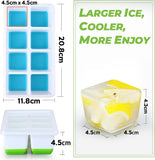 Stackable Silicone Ice Cube Tray with Lid, Ice Cube Tray with Protective Lid, Reusable Ice Cube Making Tray