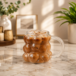 Transparent Bubble Texture Coffee Mug, Elegant Bubble Glass Tumbler, Aesthetic Bubble Design Glass Cup, Crystal Bubble Pattern Drinking Mug