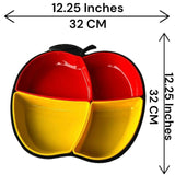 Apple Shaped Iftar Tray, 4 Compartment Food Plate, Sasuke Food Divided Serving Plate
