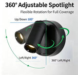 Adjustable LED Wall Sconce Light,Minimalist Cylinder Wall Light, Modern Round Base Wall Lamp