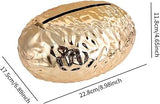 Egg Shape Hammered Tissue Holder, Luxury Pebble Texture Tissue Box, Elegant Metallic Tabletop Tissue Holder