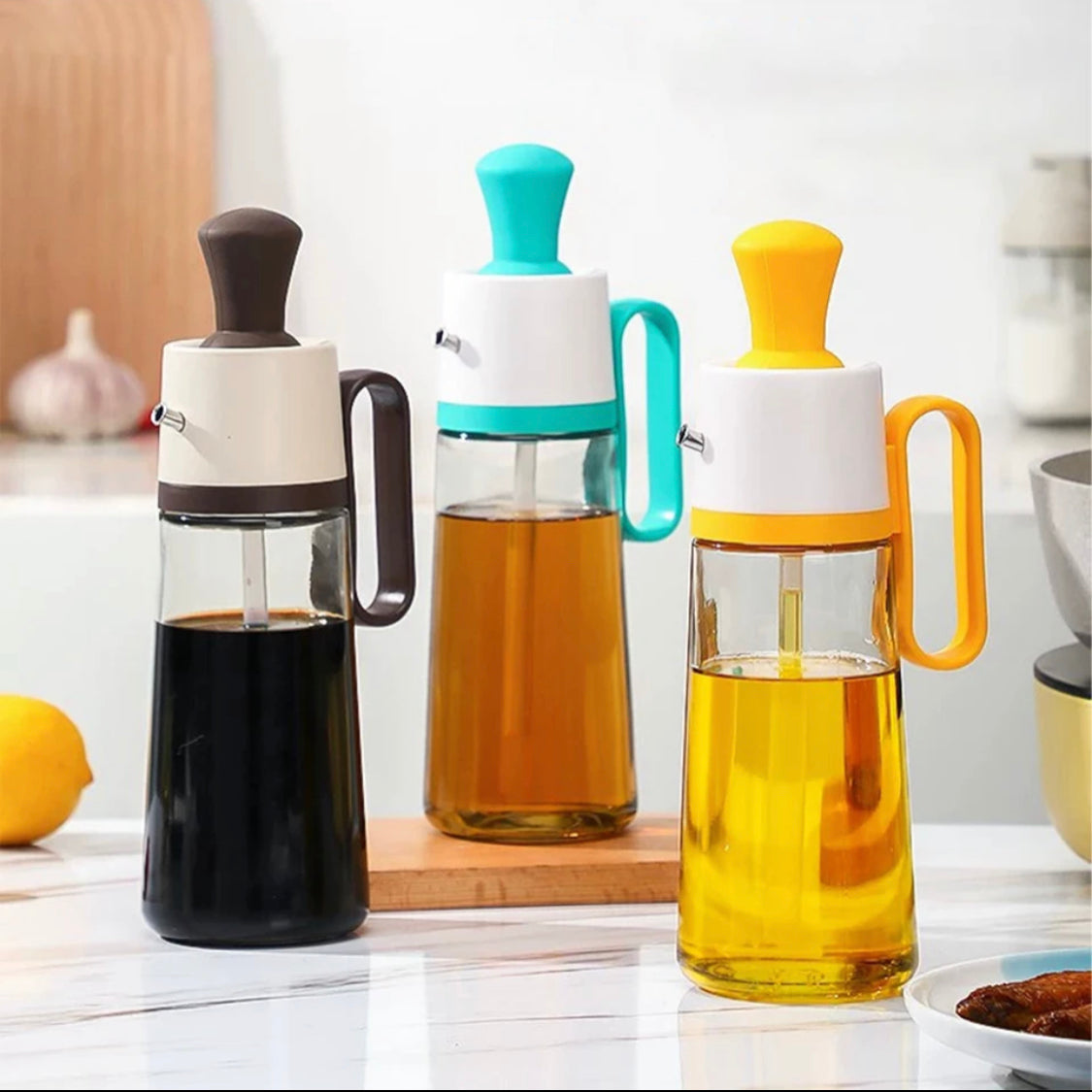 500ml Oil Dispenser Bottle With Brush, Cooking Seasoning Oil Bottle, Multifunctional Oil Bottle With Barbeque Brush