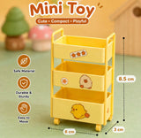 3 Tier Kawaii Mini Rolling Cart, Cute Desktop Sundry Storage Box, Mini Desktop Decorations Trolley