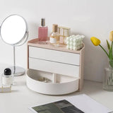 Creative Semicircle Storage Box, 3 Layer Travel Jewelry Box, Multi Layer Countertop Makeup Organizer, Multifunctional Half Circular Dressing Beauty Box, Student Stationery Cosmetic Storage Organizer
