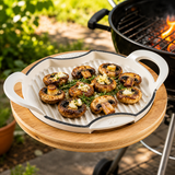Ceramic Steak Grill Platter, Heat Resistant Ceramic Serving Plate, Ceramic BBQ Serving Tray, BBQ Sizzle Serving Tray, Sizzling Steak Platter