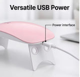 Mini Nail Dryer with Foldable Stand, Portable Mouse Shape UV Gel Dryer