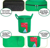 Cartoon Design Kids Toy Storage Basket, Large Capacity Foldable Toy Organizer Bin, Childrens Laundry Basket