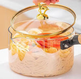 Heat Resistant Cooking Glass Pot, New Transparent Design Pot, Kitchen Cooking Saucepan