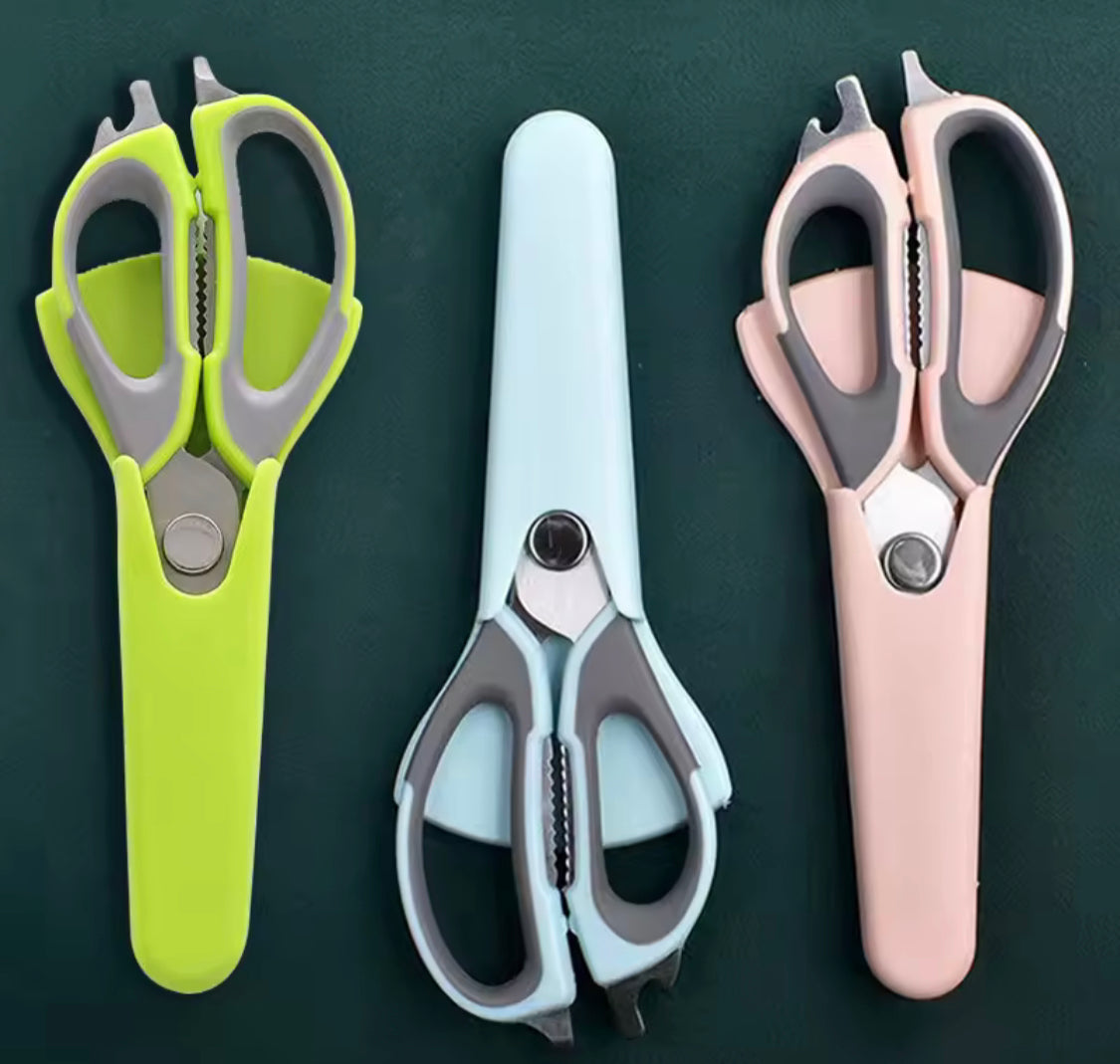 6 In 1 Multifunctional Kitchen Scissors, BBQ Meat Cutting Scissors, Kitchen Food Scissors